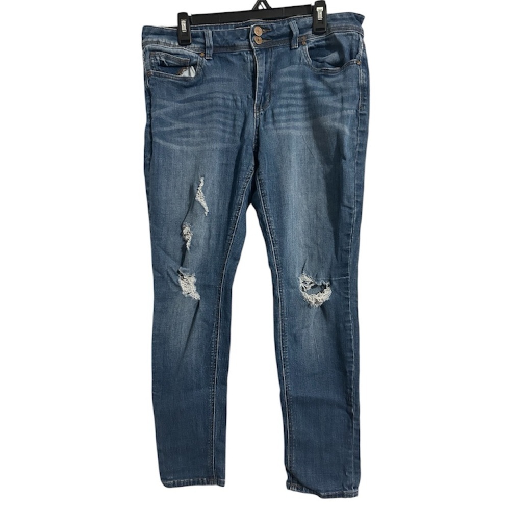 Indigo Rein Distressed Ripped Skinny Jeans 33 x 27